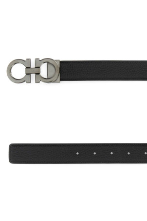 Black leather reversible belt Brown SALVATORE FERRAGAMO (670428780486)