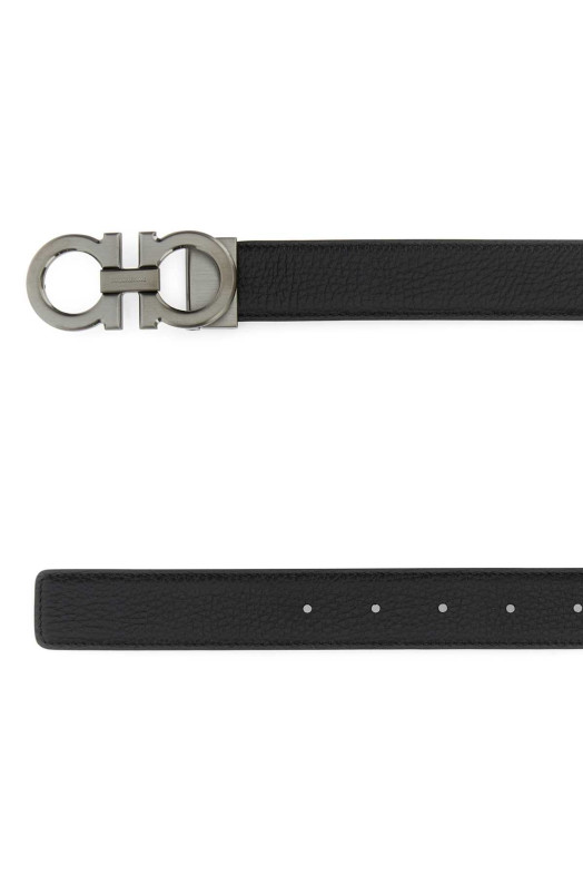 Black leather reversible belt Brown SALVATORE FERRAGAMO (670428780486)