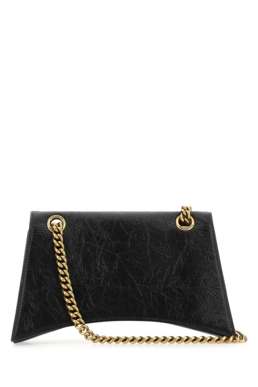 Black leather Crush S shoulder bag Black BALENCIAGA (716351210IT)