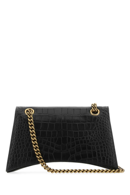 Black leather Crush S shoulder bag Black BALENCIAGA (716351210IX)
