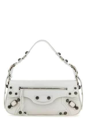 Белая кожаная небольшая сумка через плечо Le Cagole Sling от BALENCIAGA (7716401VG9Y)