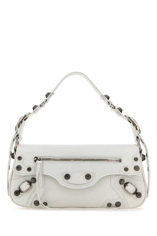 Белая кожаная небольшая сумка через плечо Le Cagole Sling от BALENCIAGA (7716401VG9Y)