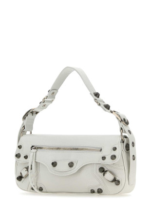 Белая кожаная небольшая сумка через плечо Le Cagole Sling от BALENCIAGA (7716401VG9Y)