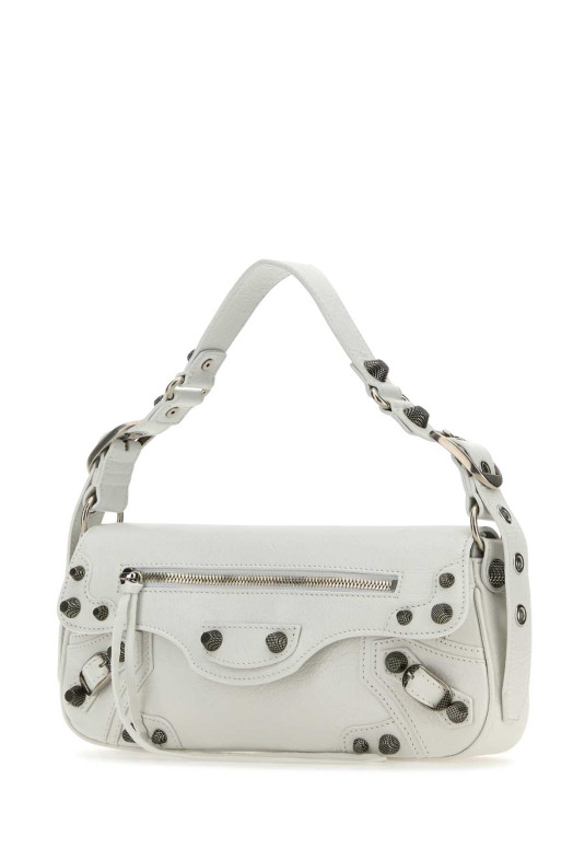 Белая кожаная небольшая сумка через плечо Le Cagole Sling от BALENCIAGA (7716401VG9Y)