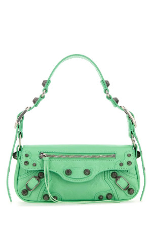 Світло-зелена шкіряна сумка через плече Le Cagole Sling XS від BALENCIAGA (7716701VG9Y)