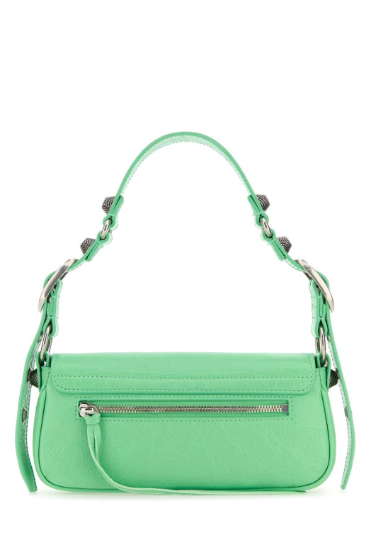 Світло-зелена шкіряна сумка через плече Le Cagole Sling XS від BALENCIAGA (7716701VG9Y)