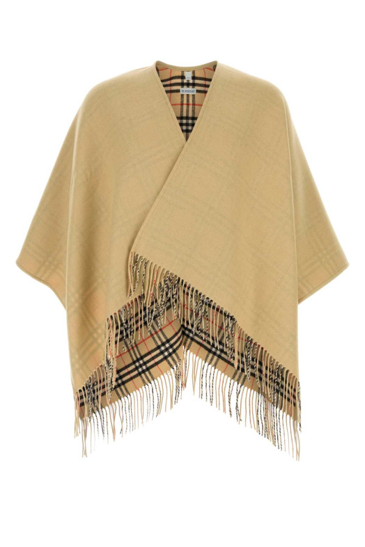 Beige wool reversibile cape BURBERRY (8122805)