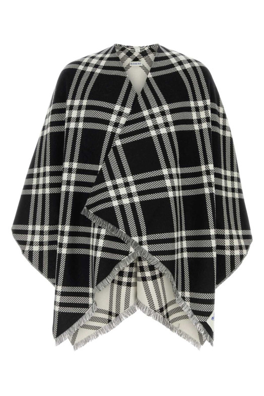Embroidered wool blend cape Black BURBERRY (8129970)