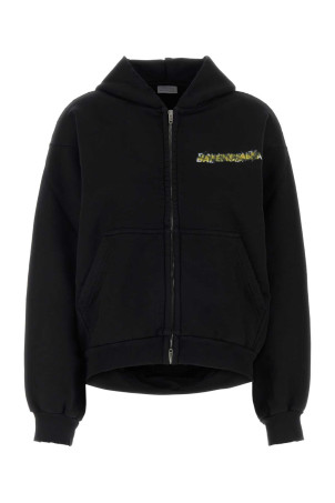 Black cotton oversize sweatshirt Black BALENCIAGA (871716TUVI8)