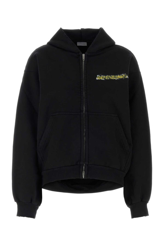 Black cotton oversize sweatshirt Black BALENCIAGA (871716TUVI8)