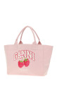 Pink canvas medium Trapeze shopping bag GANNI (B2110087)