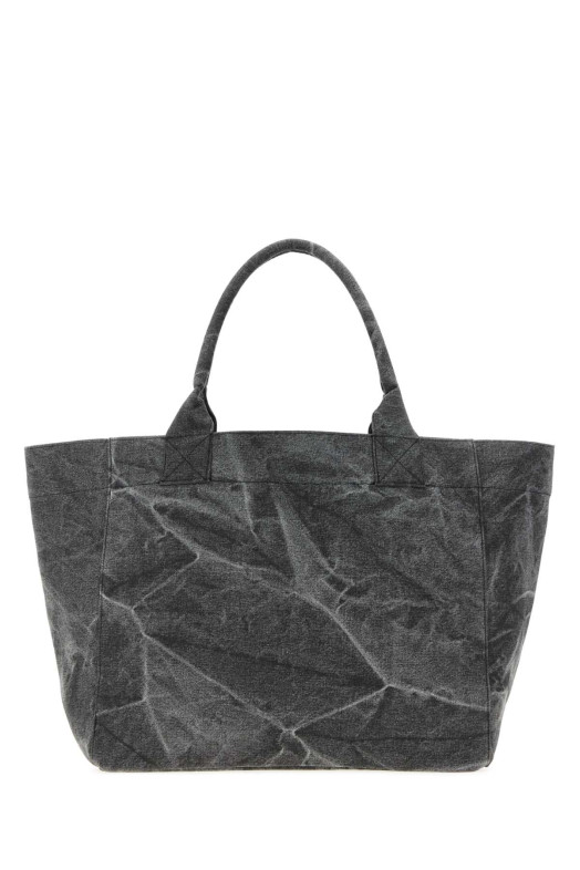 Dark grey canvas medium Trapeze shopping bag Multicolor GANNI (B2110088)