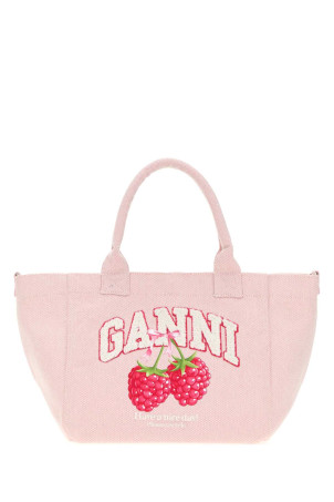 Pink canvas small Trapeze shopping bag GANNI (B2110089)