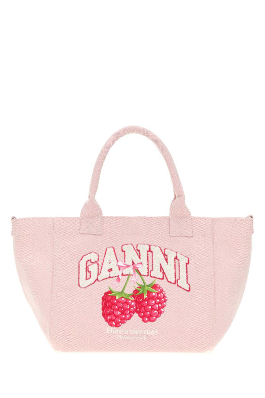 Pink canvas small Trapeze shopping bag GANNI (B2110089)