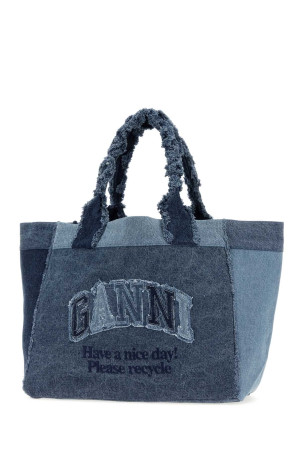 Denim medium Trapeze shopping bag GANNI (B2110090)