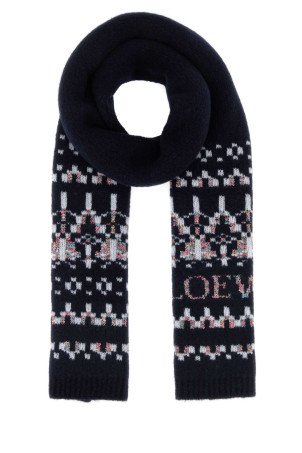 Midnight blue wool blend scarf LOEWE (FSA8SS1K10)