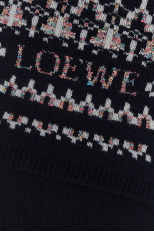 Midnight blue wool blend scarf LOEWE (FSA8SS1K10)