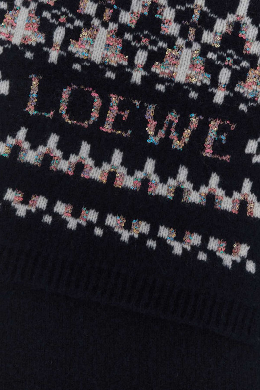 Midnight blue wool blend scarf LOEWE (FSA8SS1K10)