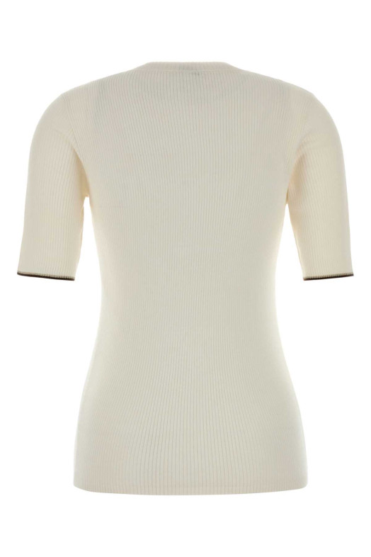 Ivory cashmere blend t-shirt BRUNELLO CUCINELLI (M13847400)