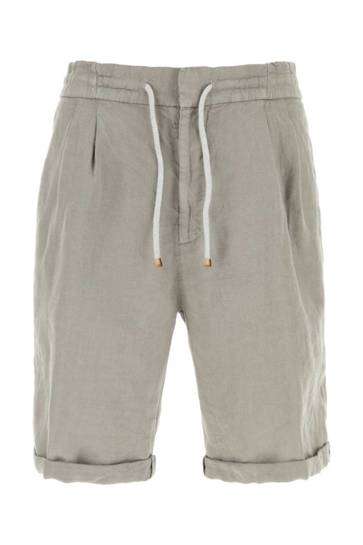 Grey linen bermuda shorts BRUNELLO CUCINELLI (M243DU0020)