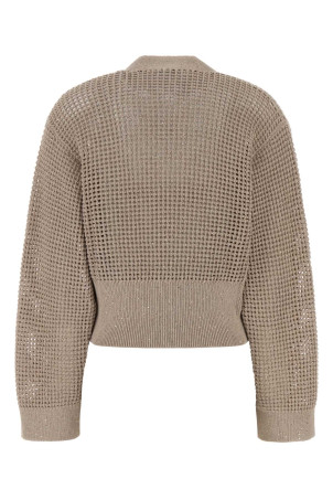 Cappuccino cotton blend cardigan BRUNELLO CUCINELLI (MDV762106)