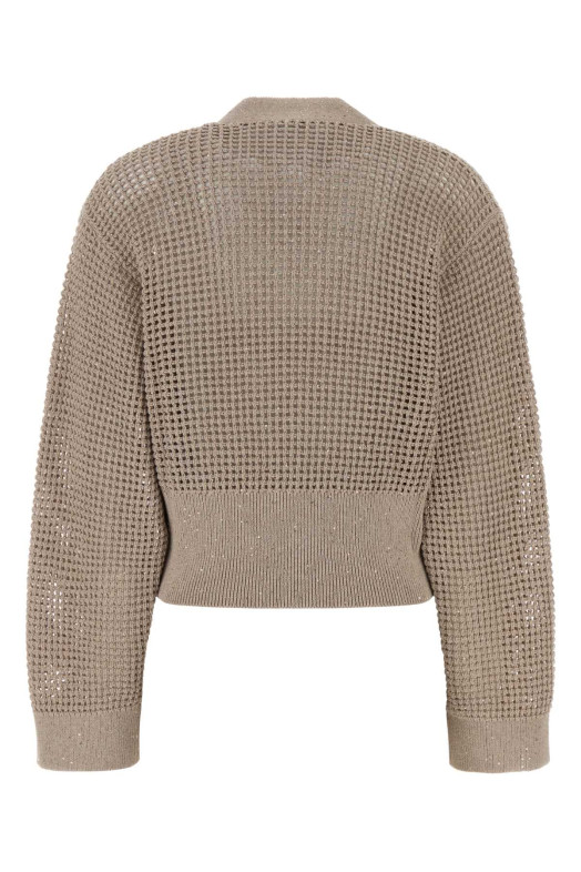 Cappuccino cotton blend cardigan BRUNELLO CUCINELLI (MDV762106)