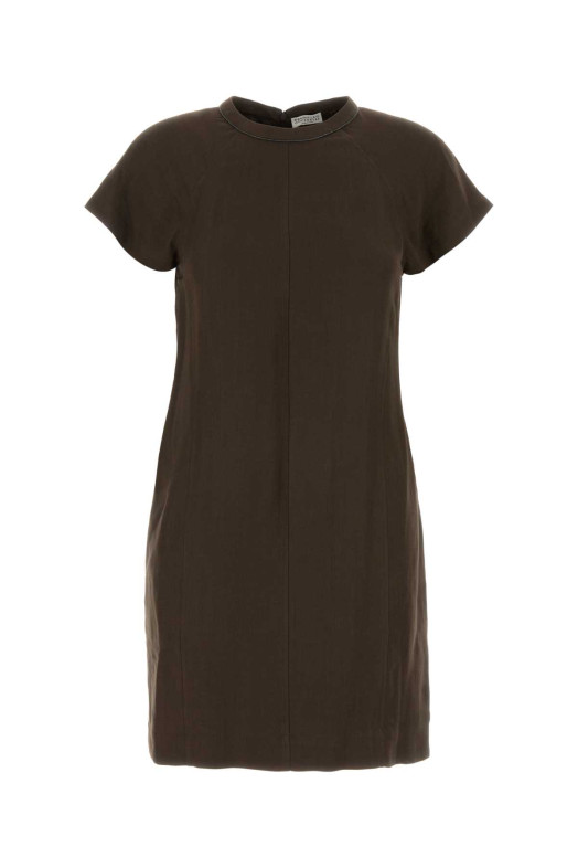 Brown viscose blend dress BRUNELLO CUCINELLI (MH126AFR72)
