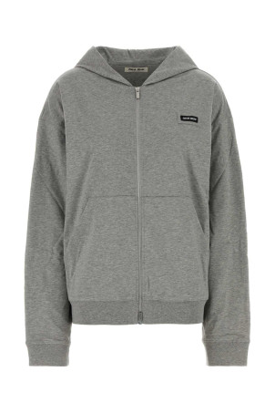 Grey cotton sweatshirt MIU MIU (MJLA63SOOO192D)