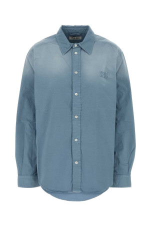 Light blue twill oversize shirt MIU MIU (MK2040SOOO19R3)
