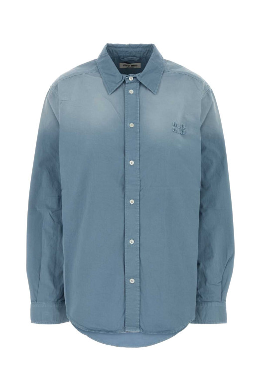 Light blue twill oversize shirt MIU MIU (MK2040SOOO19R3)
