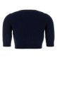 Navy blue cotton cardigan MIU MIU (MMF02RSOOO191V)