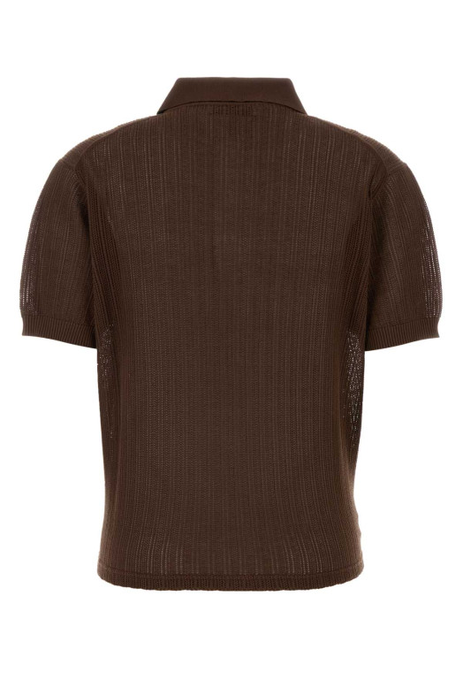 Chocolate cotton polo shirt MIU MIU (MML06JSOOO19UR)