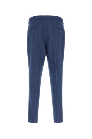 Blue linen blend pant BRUNELLO CUCINELLI (MZ408E1710)