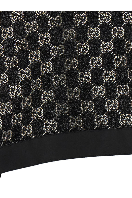 'GG' crystal top Black
