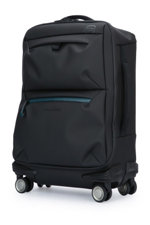 SLIM CABIN LUGGAGE 4 RUOTE IN TESSUTO RICICLATO Black PIQUADRO (BV6377C2OW)