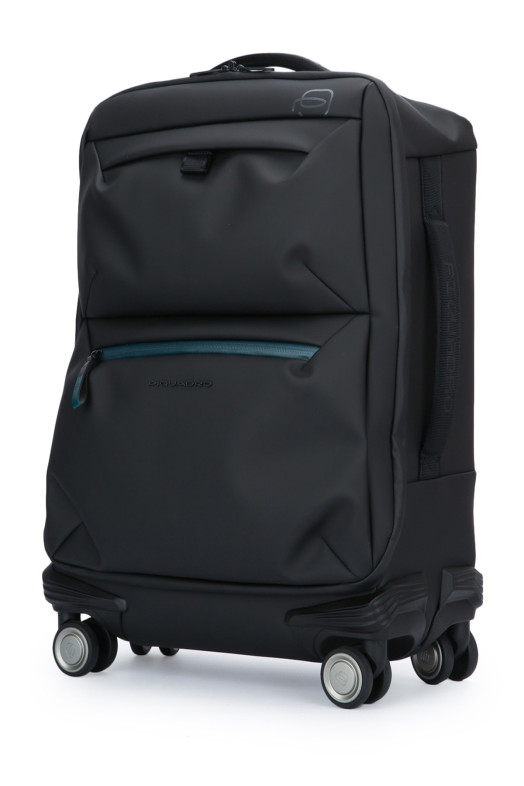 Чемодан SLIM CABIN на 4 колесах из переработанной ткани, черный, PIQUADRO (BV6377C2OW)