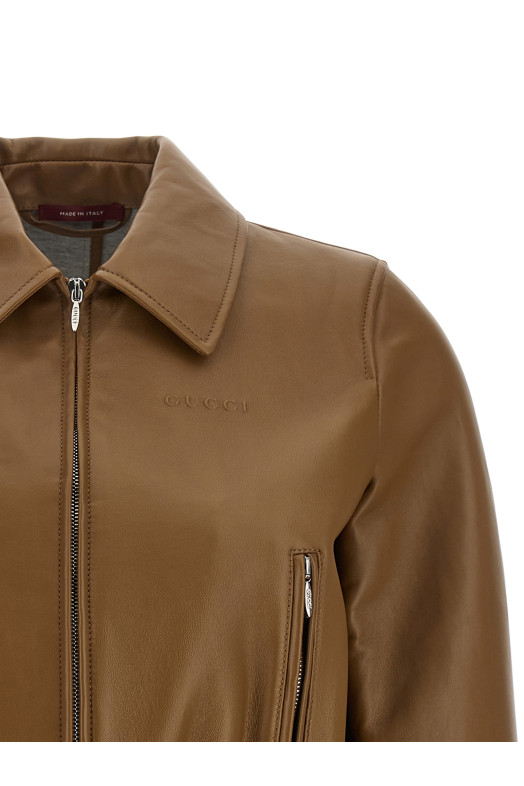 Короткая куртка «Gucci», бежевого цвета 852289XNBBW2006