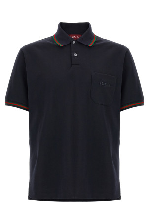 'Nastro Web' polo shirt Blue