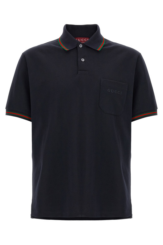 'Nastro Web' polo shirt Blue