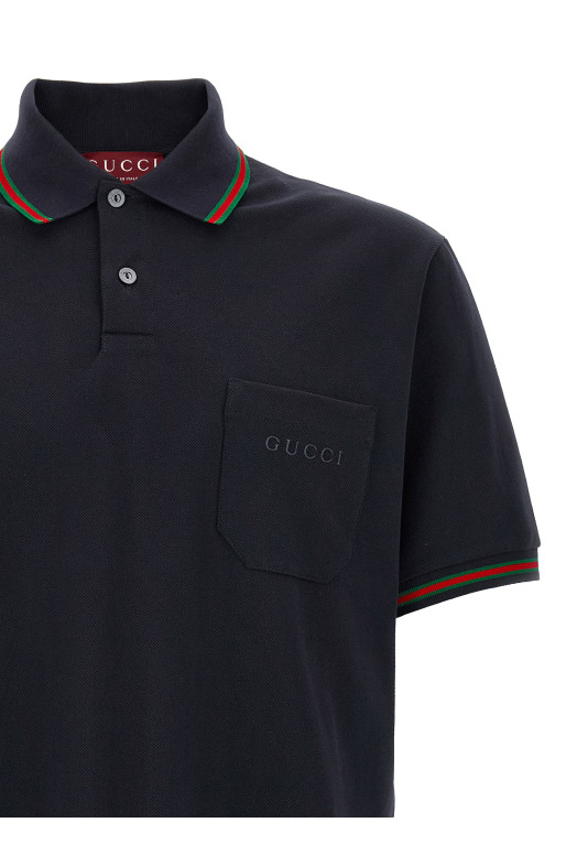 'Nastro Web' polo shirt Blue