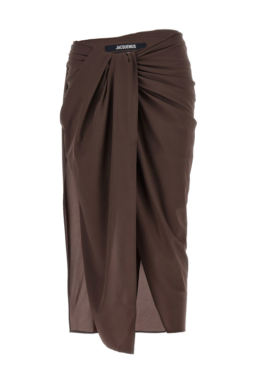 'Le Jupe Paréo' midi skirt  Brown