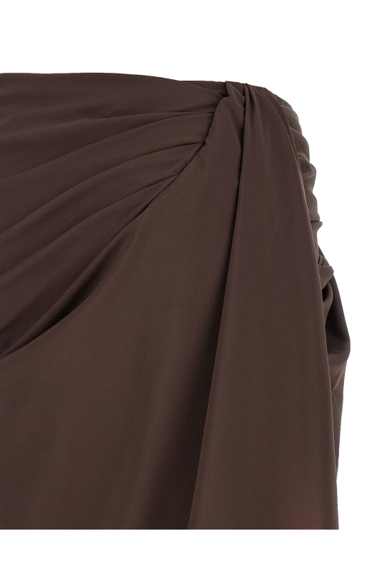 'Le Jupe Paréo' midi skirt  Brown