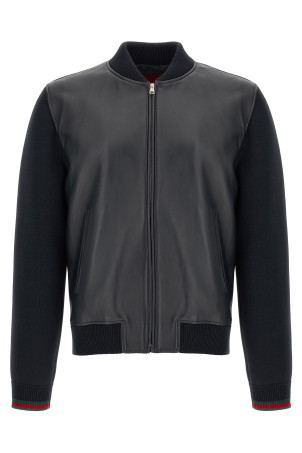 Куртка-бомбер з китицями та светр, синій GUCCI 793181XNA294044