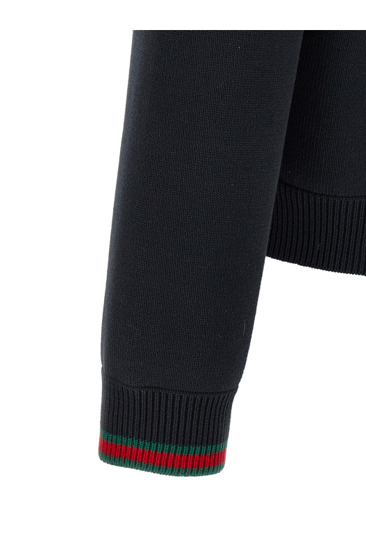 Куртка-бомбер с кисточкой и свитер синего цвета GUCCI 793181XNA294044