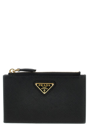Картодержатель из кожи Саффиано, черный PRADA 1MC086QHHF0002