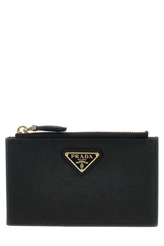 Картодержатель из кожи Саффиано, черный PRADA 1MC086QHHF0002