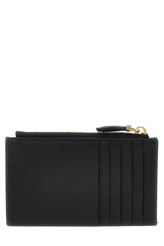 Картодержатель из кожи Саффиано, черный PRADA 1MC086QHHF0002