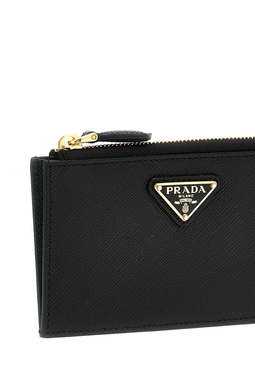 Картодержатель из кожи Саффиано, черный PRADA 1MC086QHHF0002