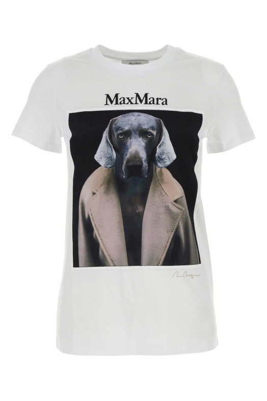 White cotton Cipria t-shirt MAX MARA (2421946071600)