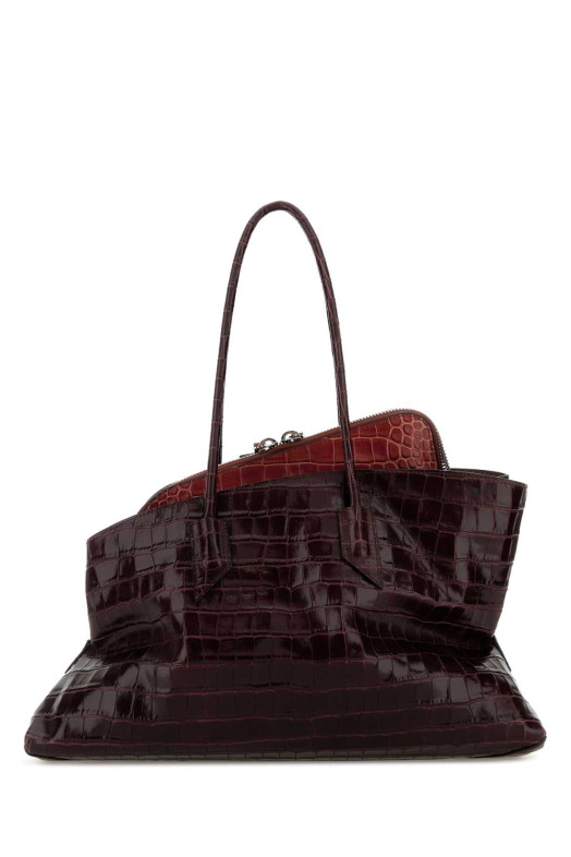 Burgundy leather medium La Passeggiata shoulder bag THE ATTICO (260WAH00054LBT155PR)